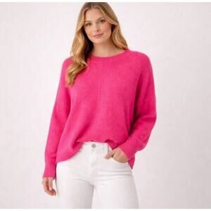 XL | Vince Camuto | Hot Pink Knit Sweater Pullover Crewneck Oversized Cozy